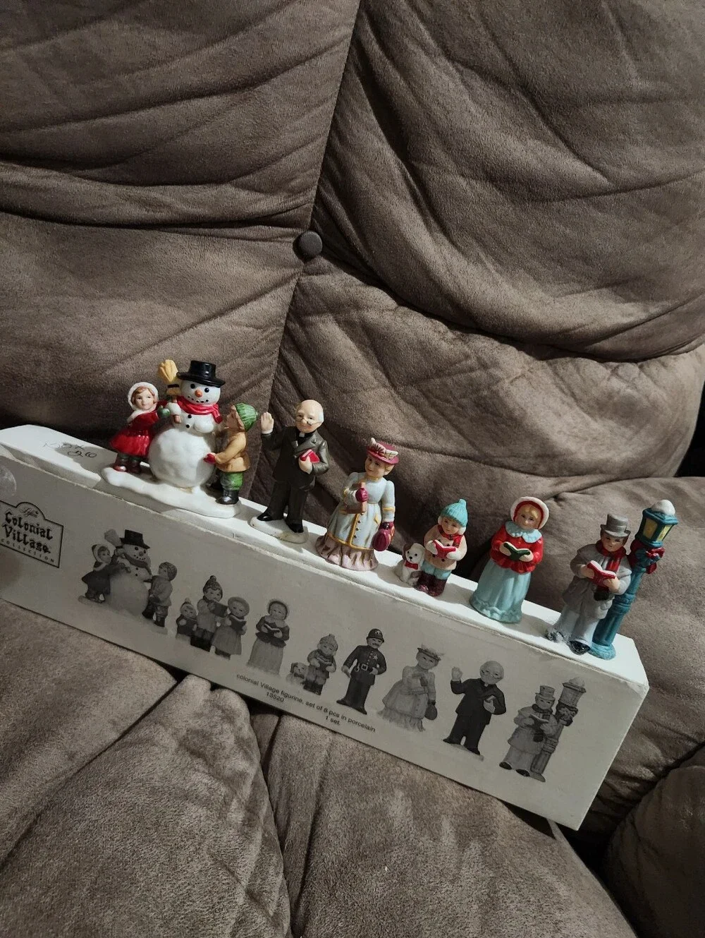 Lefton Colonial Village Collection Christmas Figurines Set Of 6 W/ Box Clean